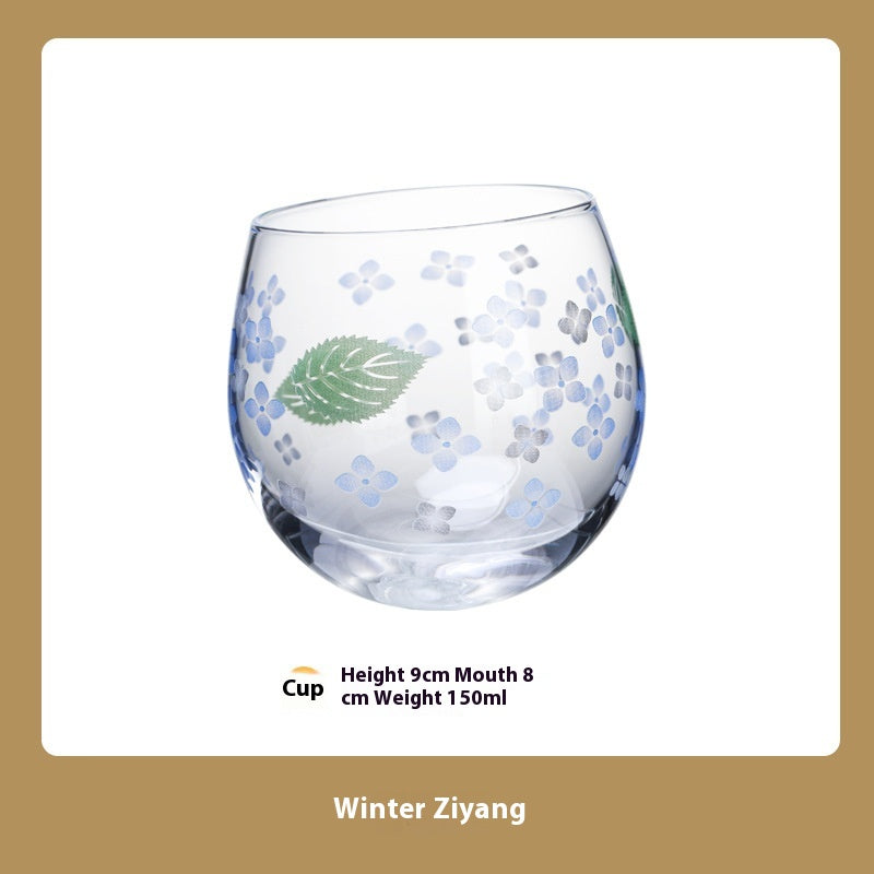 Cherry Blossom Tumbler Glass Cup for Home Office Drinkware