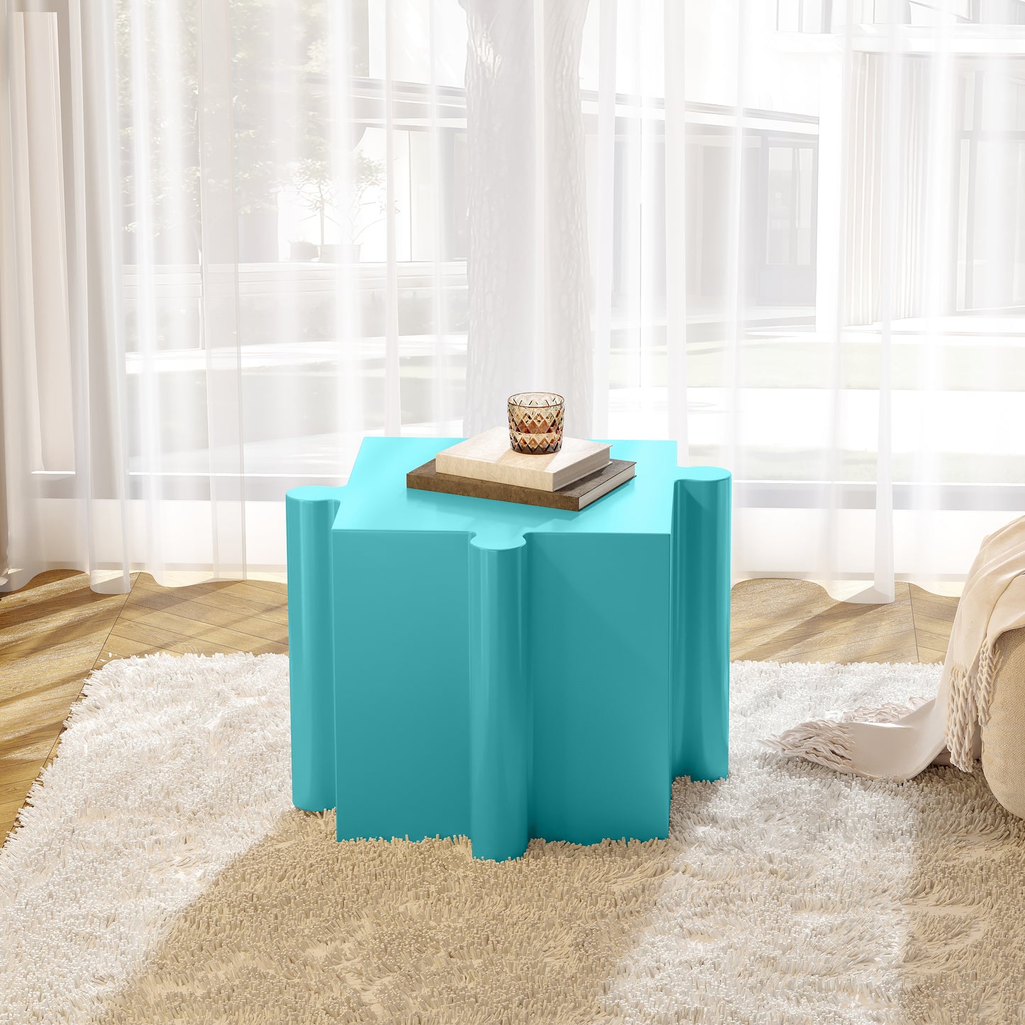 3-Piece Artistic Puzzle Table Set,Modular MGO Side Tables With