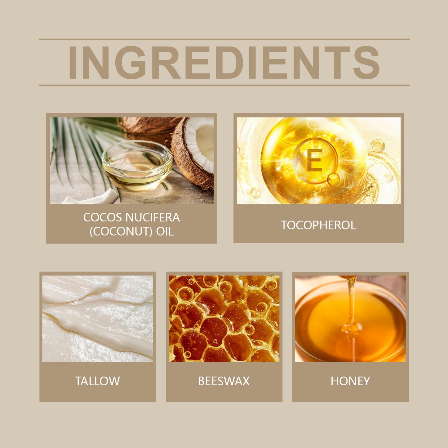 Tallow Moisturizer for Dry Skin - Vitamin E & Coconut Oil Face Cream