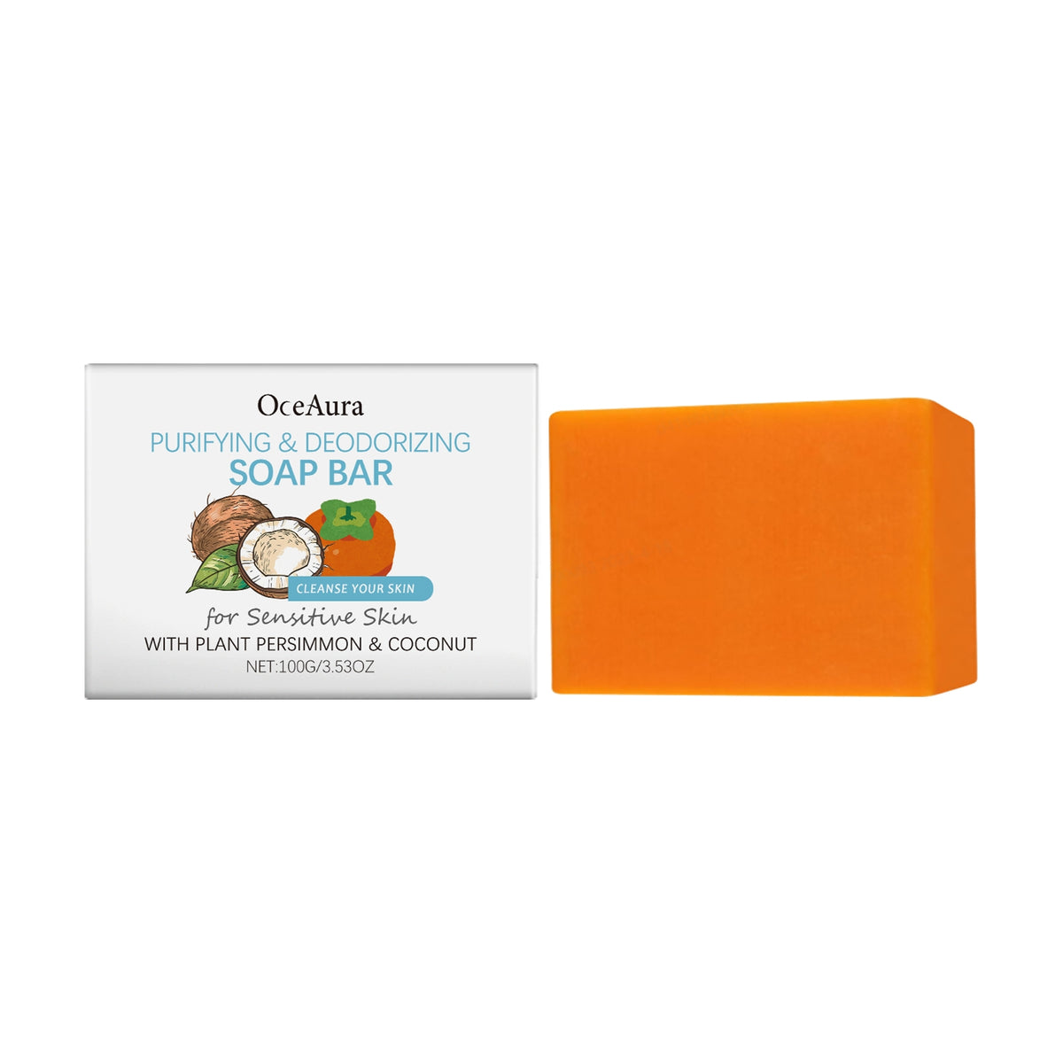 Nourishing Deodorizing Body Soap with Persimmon & Coconut Extracts - 100g