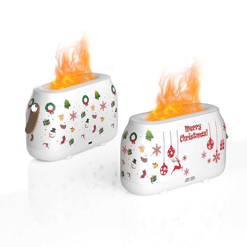 Simulated Flame Aromatherapy Humidifier with Night Light & Air Purifier