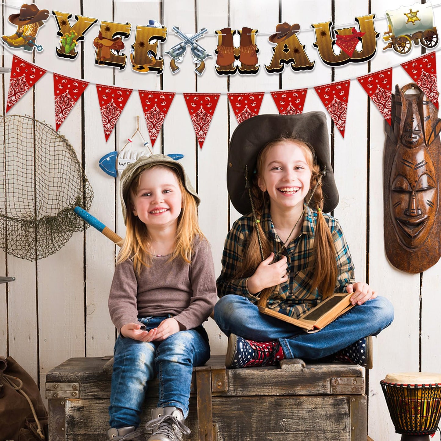 Western Cowboy Party Decorations - 4 Piece Banner Set