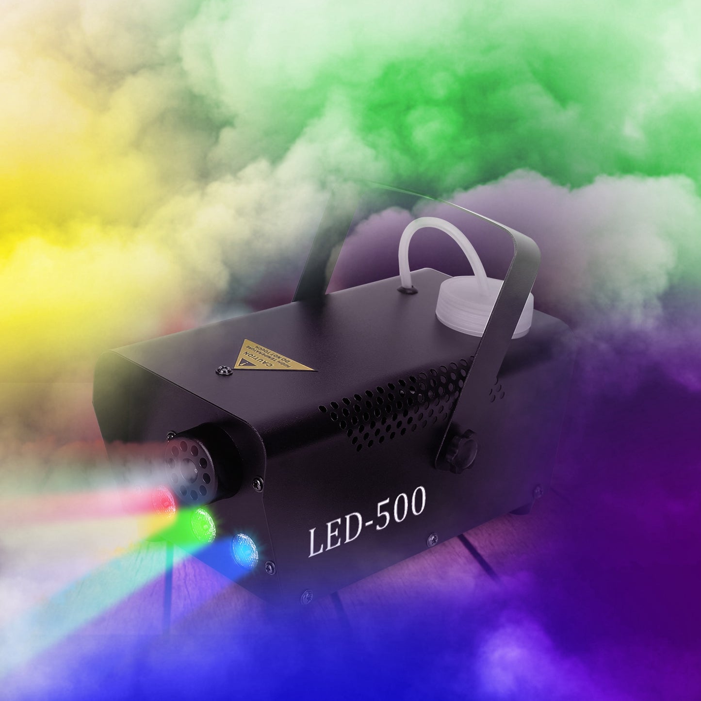 400W Fog Machine with RGB LED Lights & Remote Control - Black