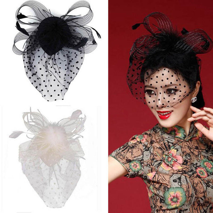 Feather Hair Flower Headdress Hairpin - Bridal