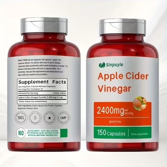 Apple Cider Vinegar Capsules 2400mg - 150 Capsules, Gluten-Free Supplement