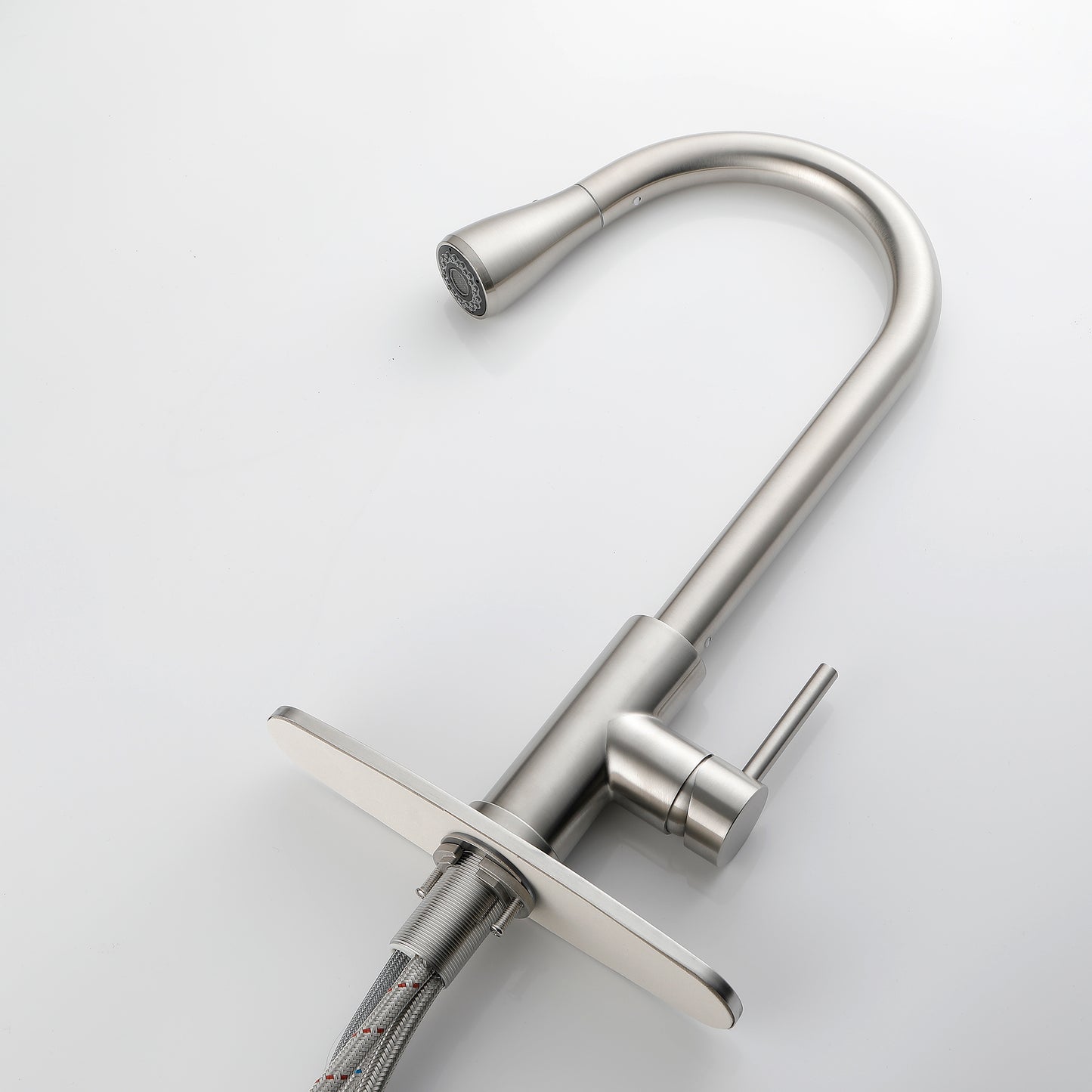 Single Handle Stainless Steel Pull Down Kitchen Faucet - Silvery