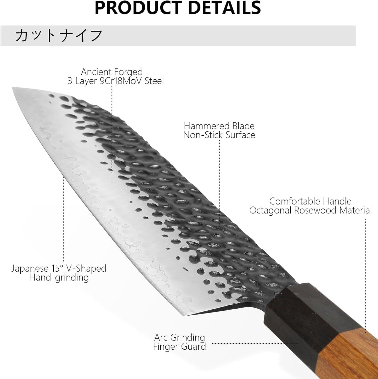 8-Inch Gyuto Knife - Professional Japanese Chef Knife - High Carbon Steel Blade