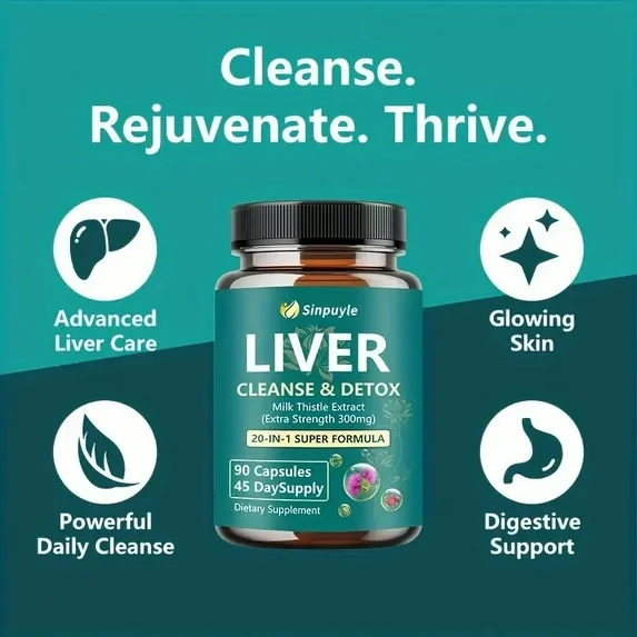 Liver Support Supplement - 20-in-1 Detox Formula with 300mg Milk Thistle
