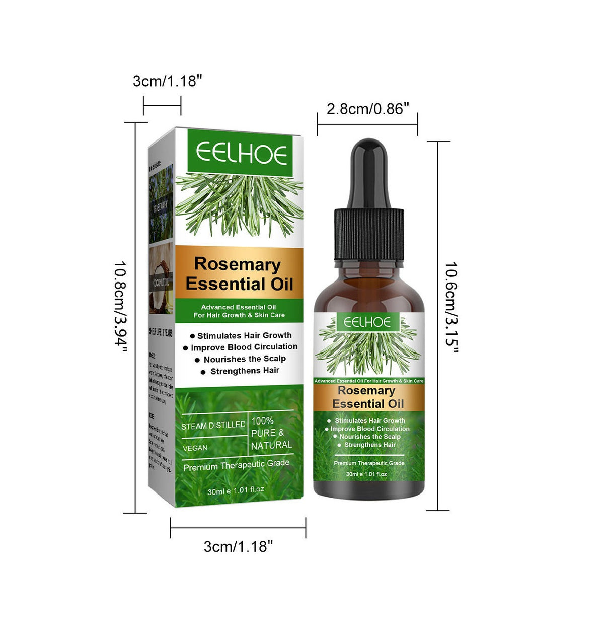 Rosemary Hair Growth Oil - Anti-Hair Loss Essential Oil 30ml