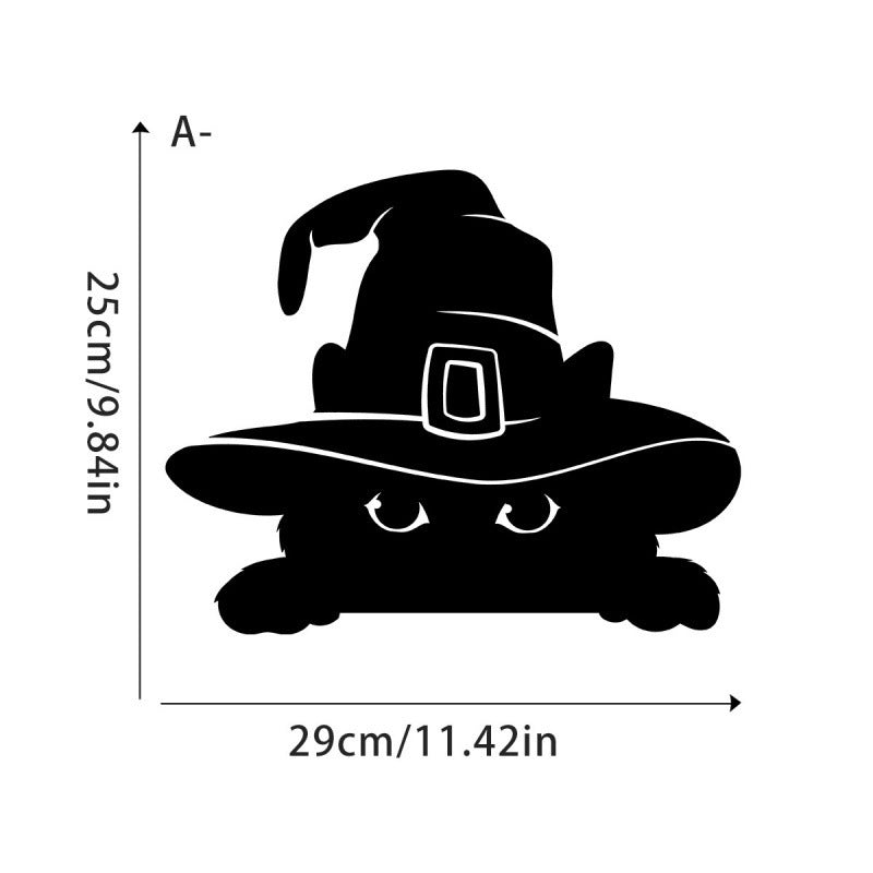 Halloween Cartoon Black Cat Wall Stickers - Self-Adhesive Decorative Decals