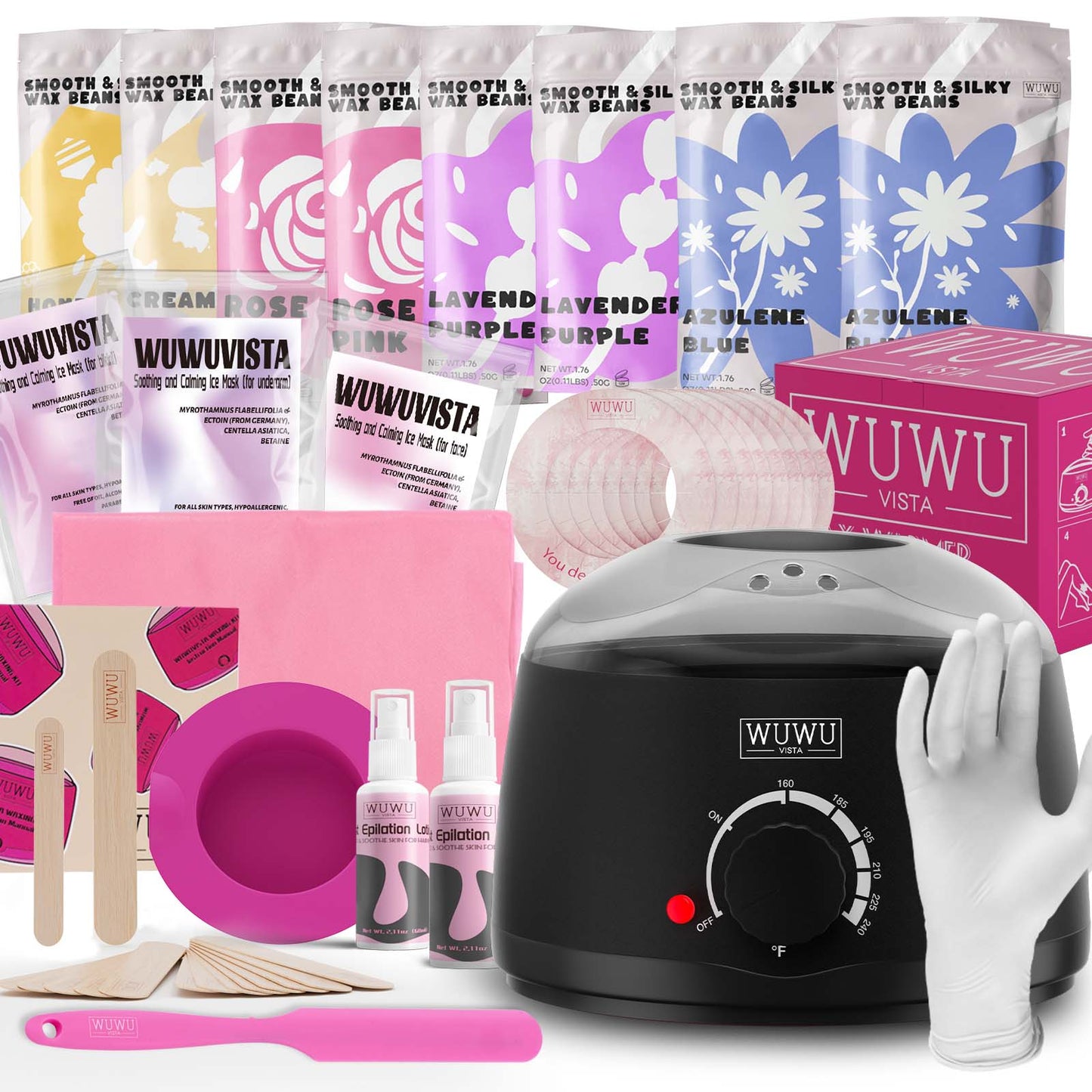 Professional At-Home Hair Removal Waxing Kit with Wax Warmer and Beads