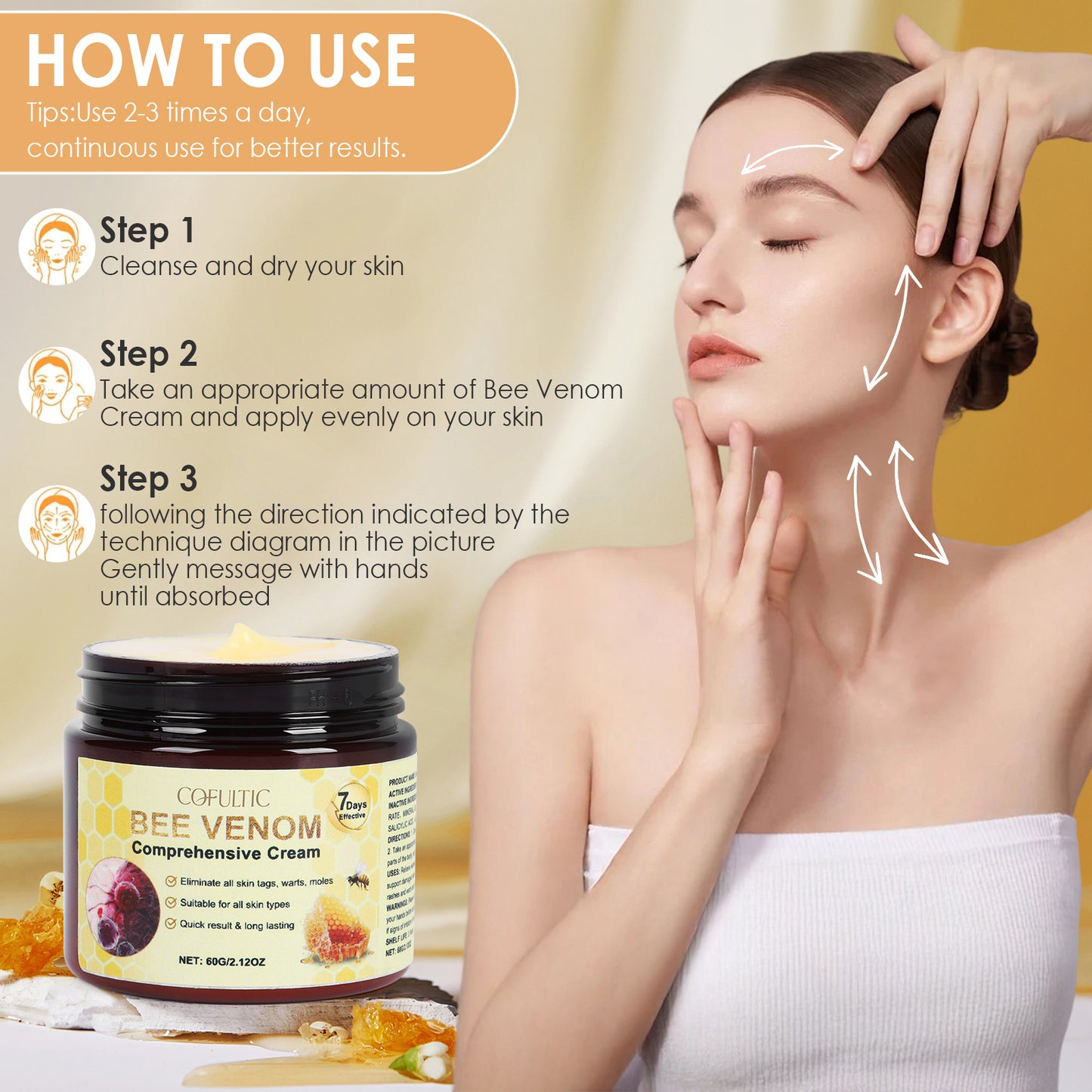 Bee Venom Anti-Aging Face Mask - Hydrating & Firming Skin Care Cream