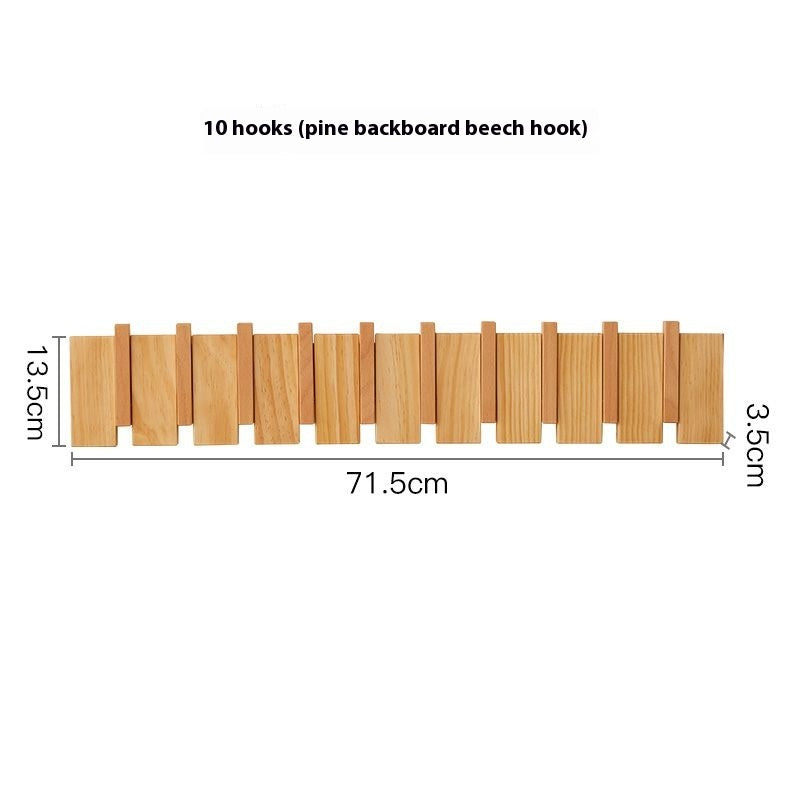 Wooden Wall Clothes Hooks Set - Modern Hallway Hanger with Multiple Hooks