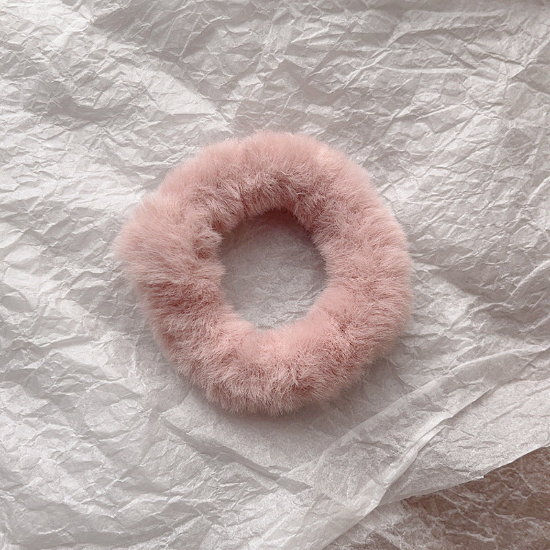 Cute Plush Elastic Hair Scrunchie - Soft Large Intestine Style Hair Band