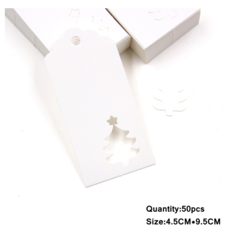 Tree-Shaped Kraft Paper Labels for Christmas Decorations - Pack of 10