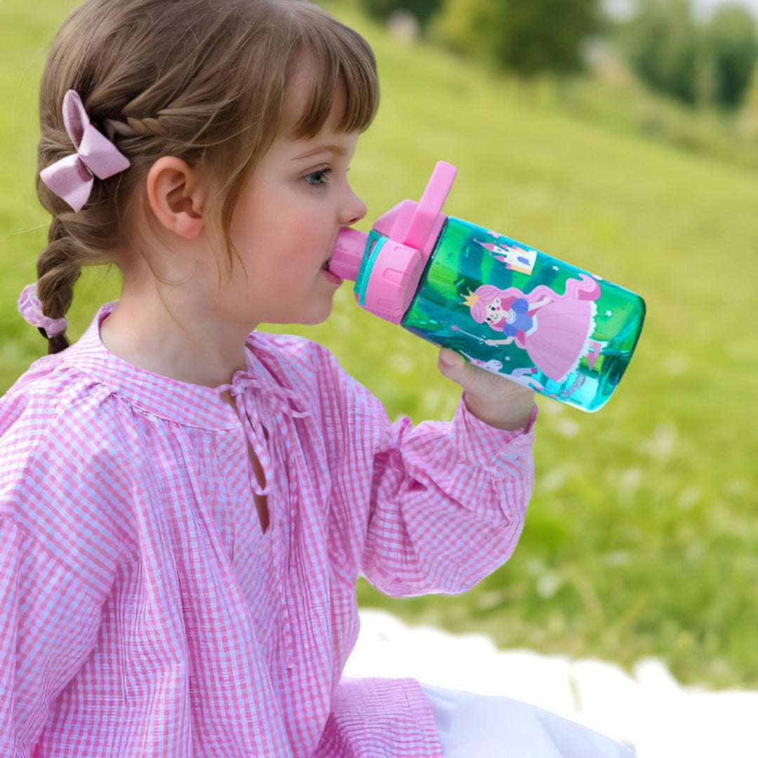 Kids Insulated Cartoon-Print Drinking Cup with Colorful Designs, 480ML