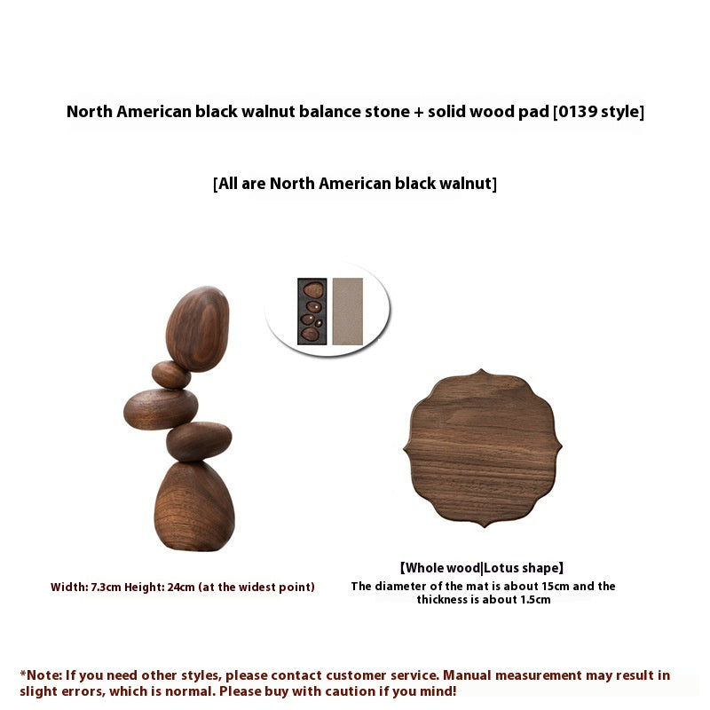 Creative Wooden Balance Rock Decor Set - Housewarming Gift for Home & Garden