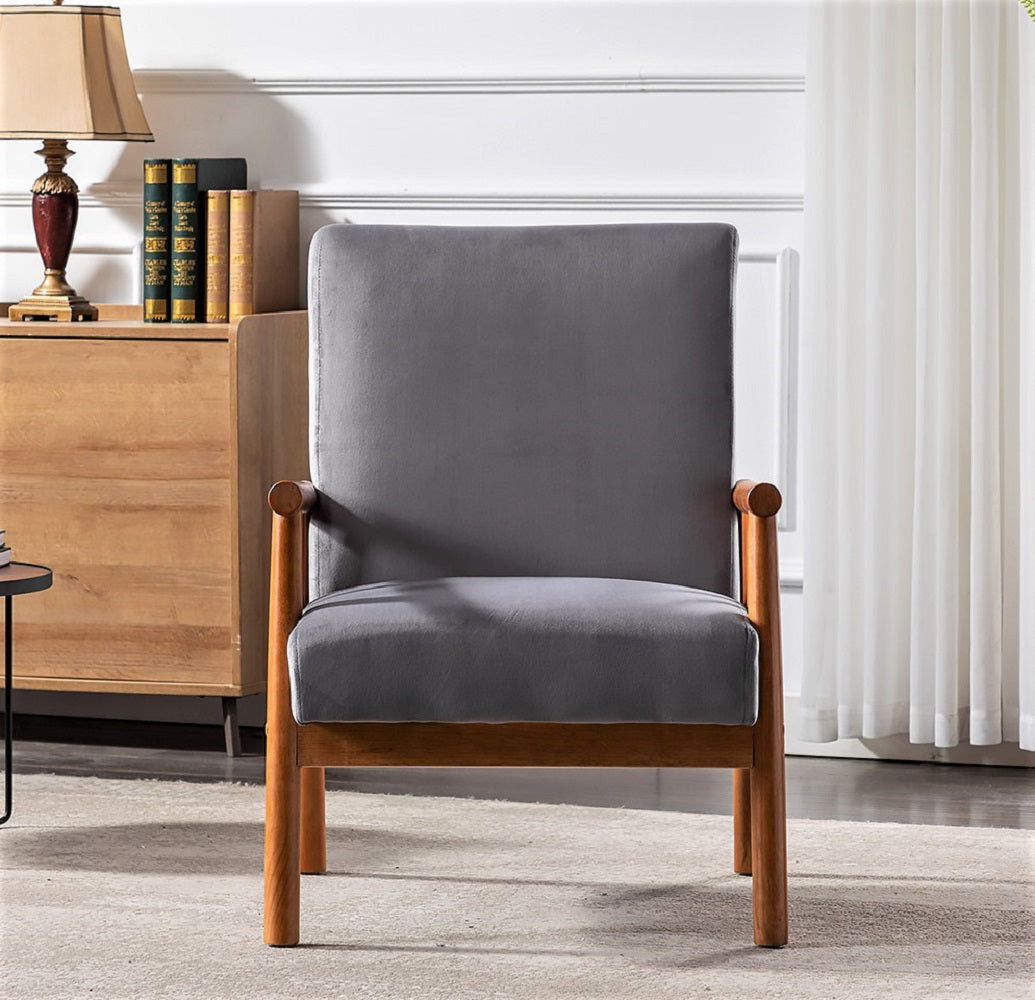 25 Wide Classic Mid-Century Modern Arm Chair, Grey