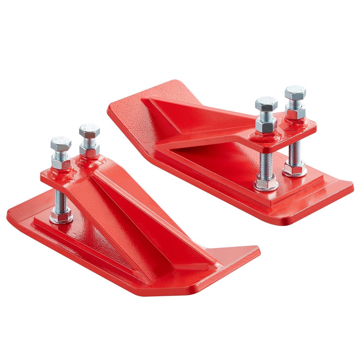 Heavy Duty Tractor Bucket Edge Protectors 2PCS - Red Steel Snow & Land Clearing Guard