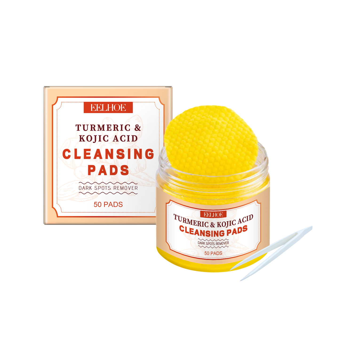 Turmeric Exfoliating Facial Cleansing Pads with Vitamin C & Lemon Extract