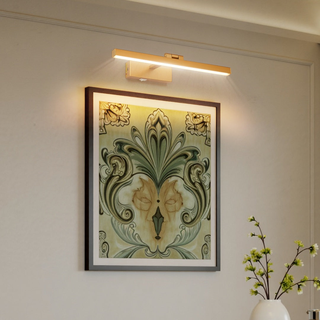 16-Inch Dimmable LED Bathroom Vanity Light with Remote - Modern Gold Wall Fixture