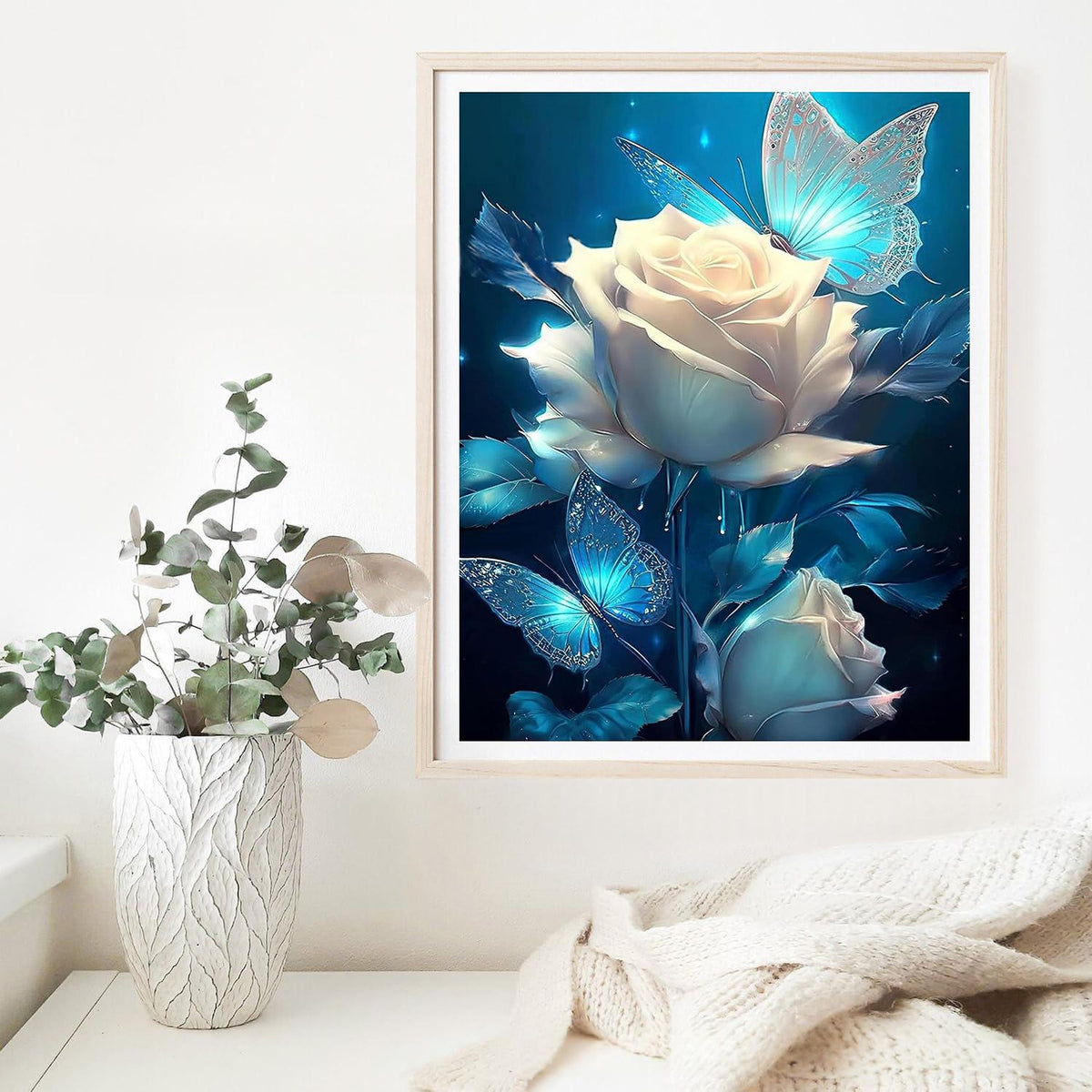 DIY Diamond Painting Kit Rose Canvas 30x40cm Framed or Frameless Home Decor