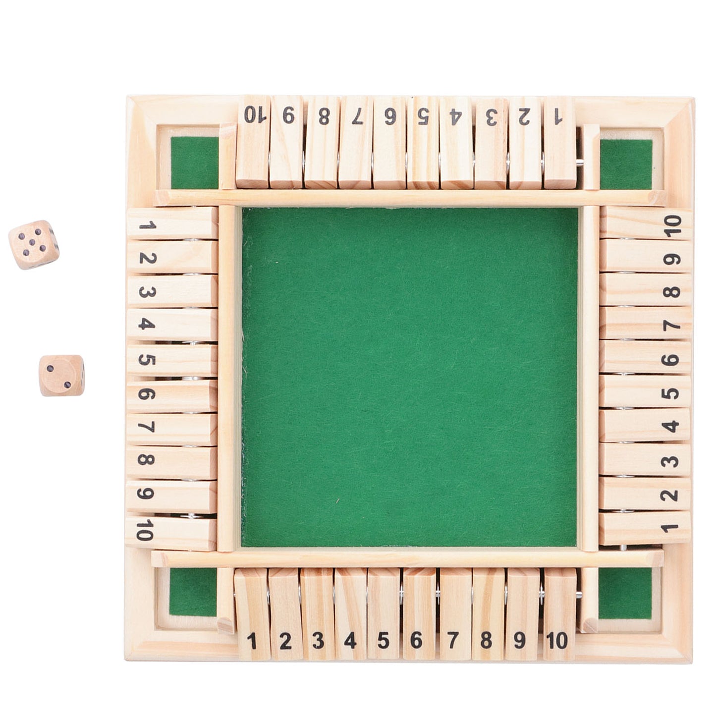 Wooden Number Board Dices Game Set Toy For 4 People KTV Pub Bar Party