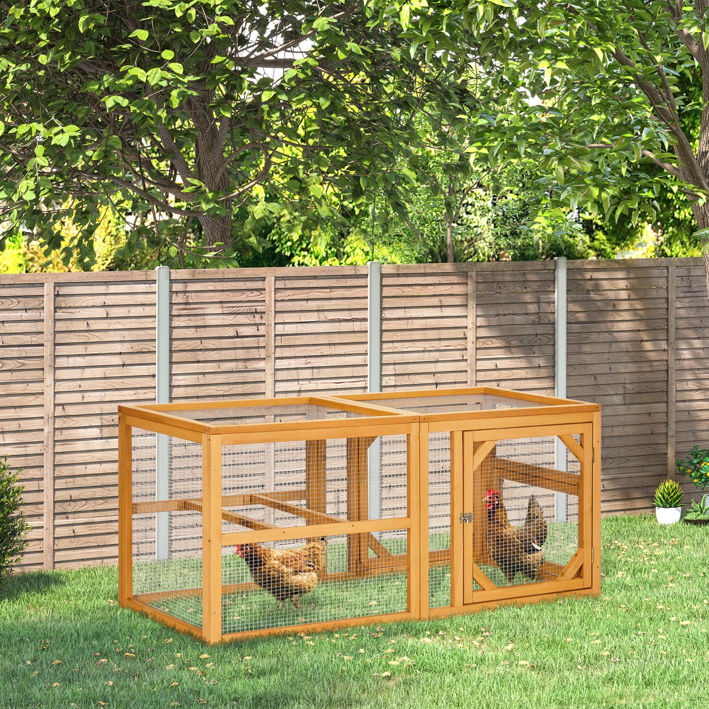 55-Inch Wooden Chicken Coop Expansion Kit Outdoor Hen House with Linkable Design