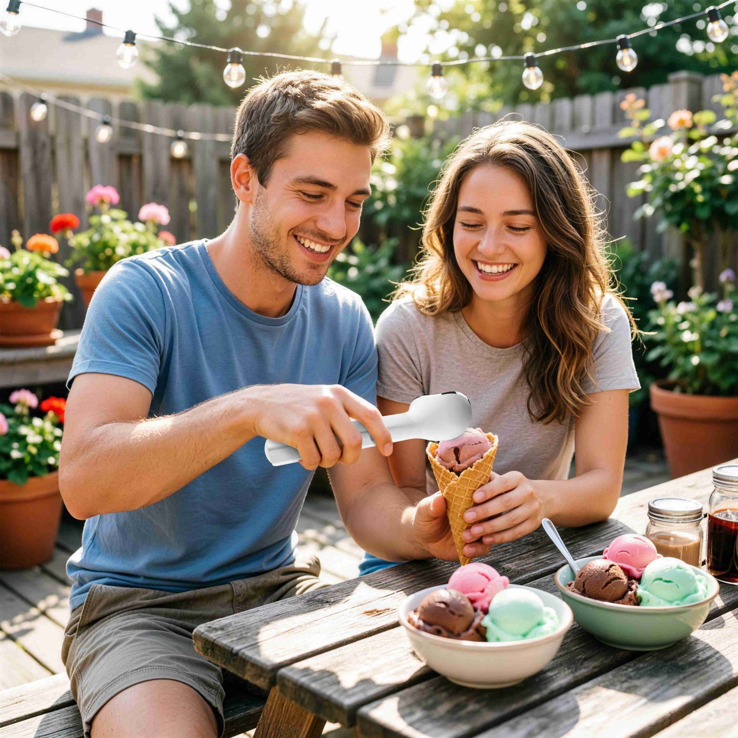 Electric Heated Ice Cream Scoop - Rechargeable & Waterproof