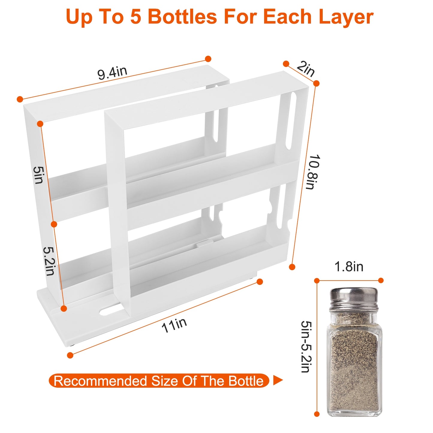 1Pc Swivel Cabinet Organizer Revolving Kitchen Rack Spice For