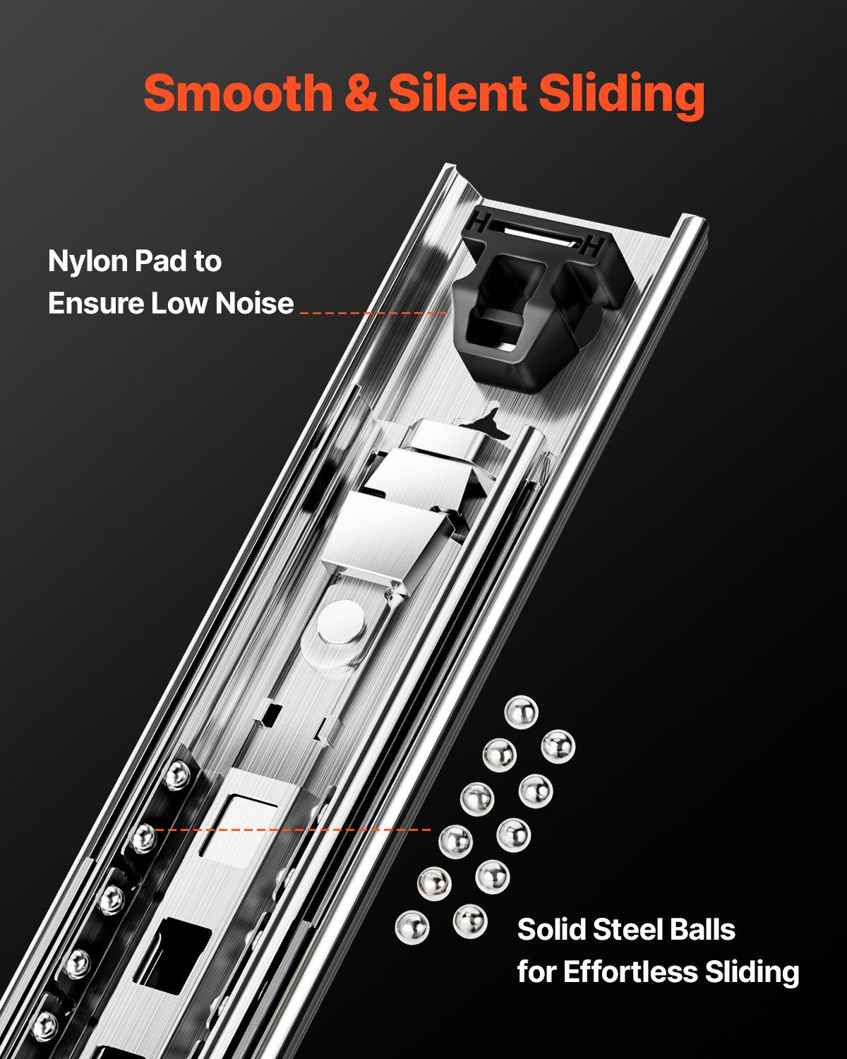 Heavy-Duty Drawer Slides - Full Extension Ball Bearing - 16-60 In