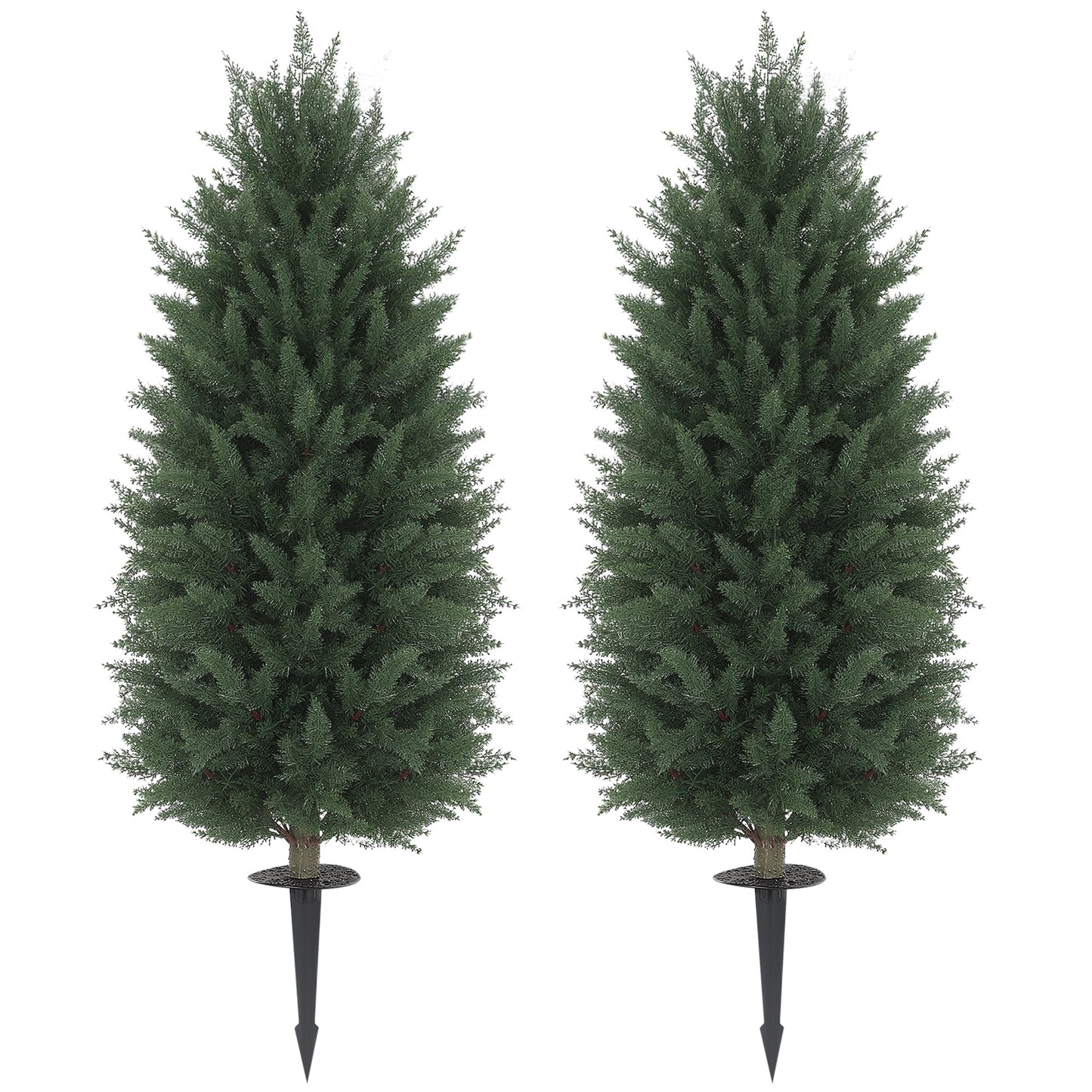 Set of 2 UV Resistant Artificial Cypress Topiary Trees - 43.3 Inch