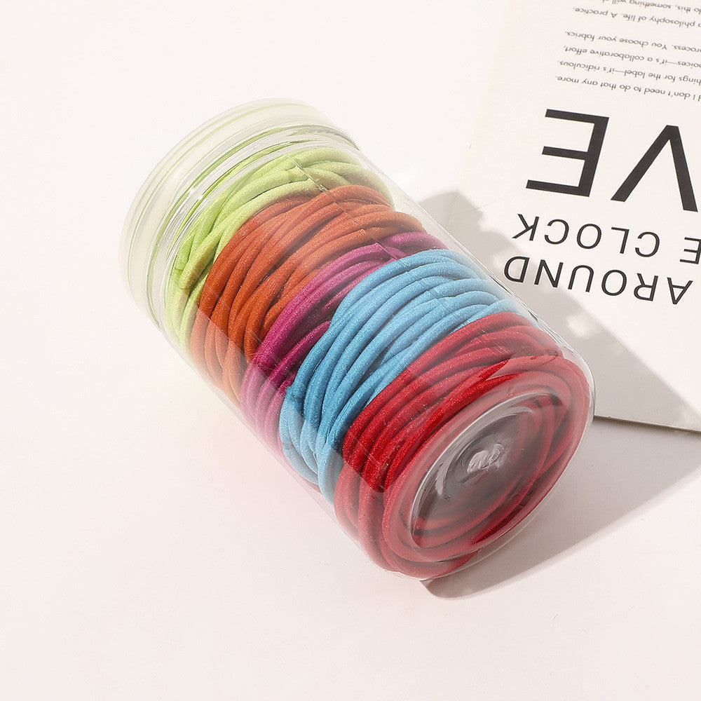 Women Elastic Leather Hairband with Bag or Barrel Style - Hair Rope Accessory