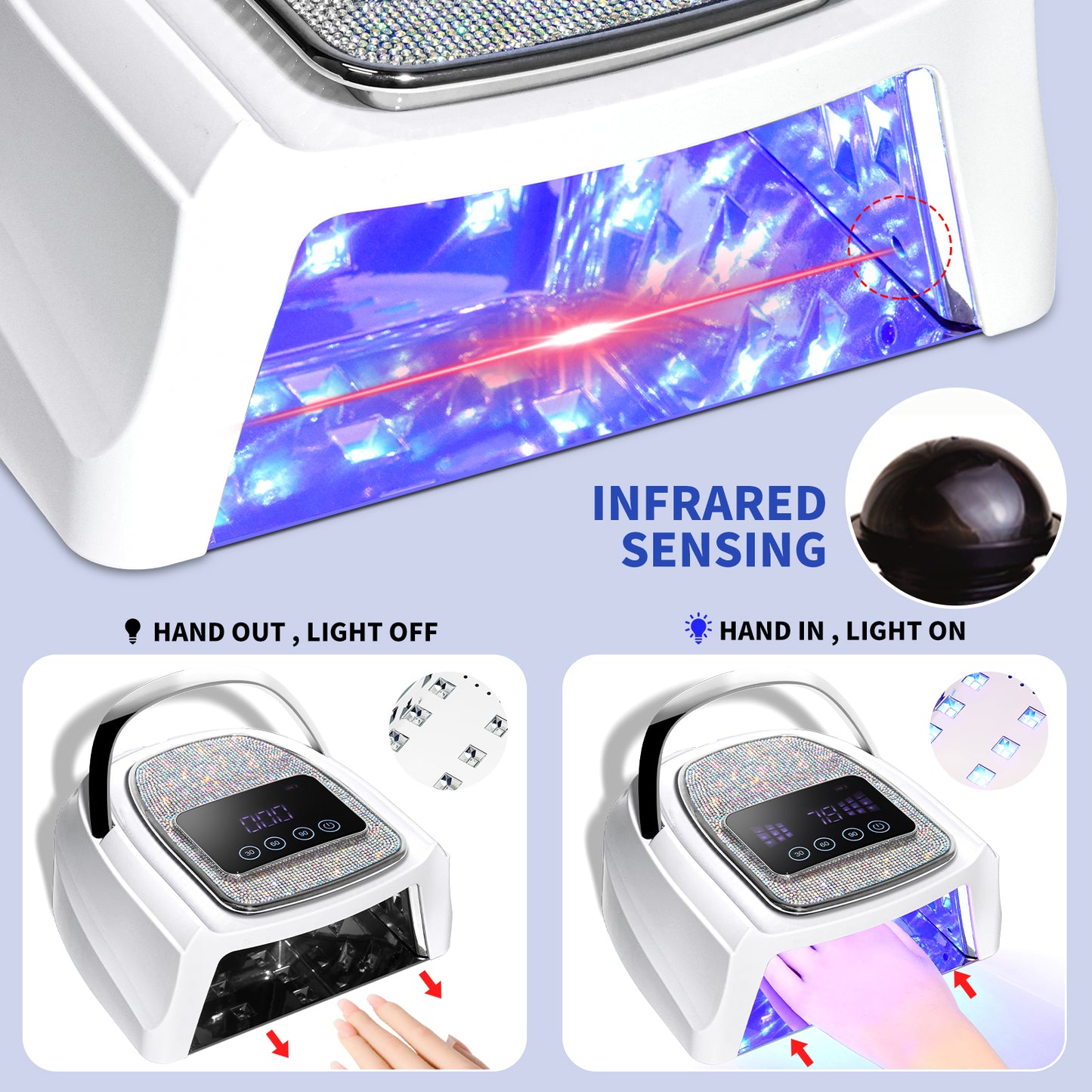 Rechargeable Cordless LED Nail Lamp - Portable UV Gel Nail Dryer