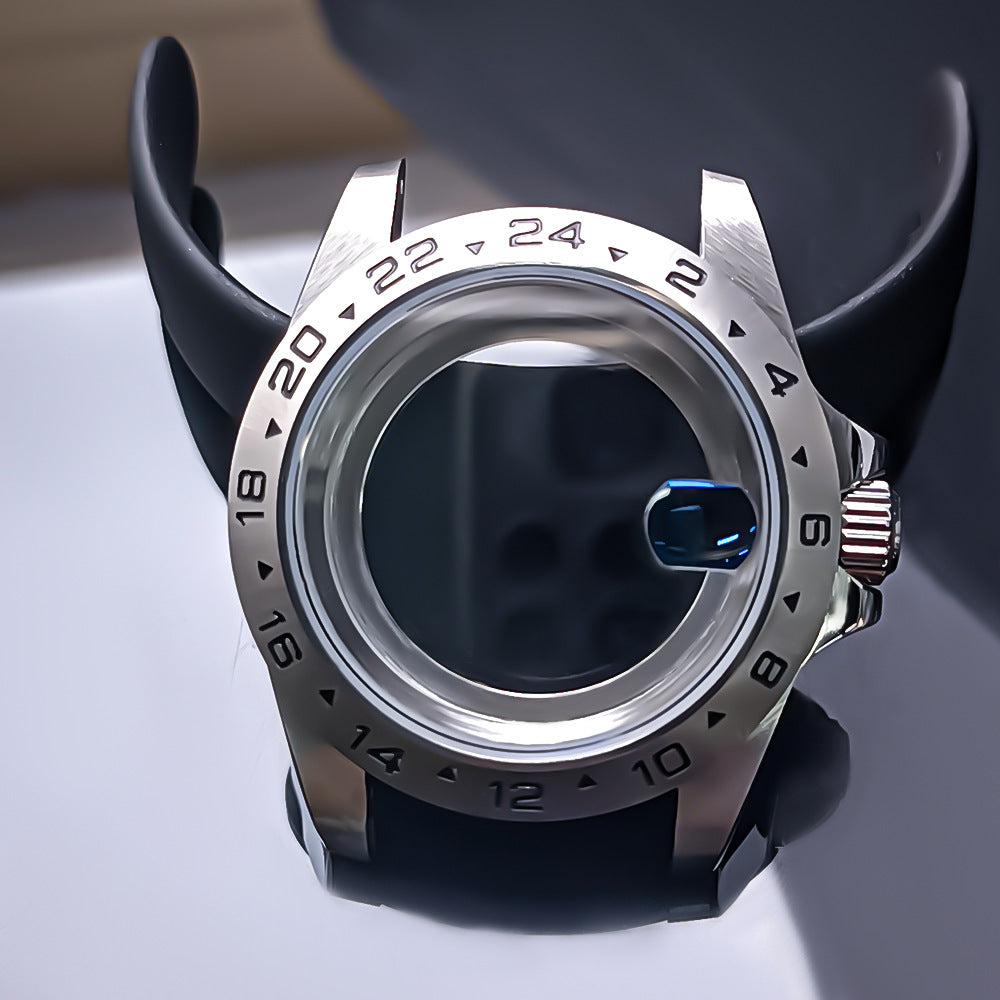 39.5mm Watch Case Components for NH34 Mechanical Movement - Silver