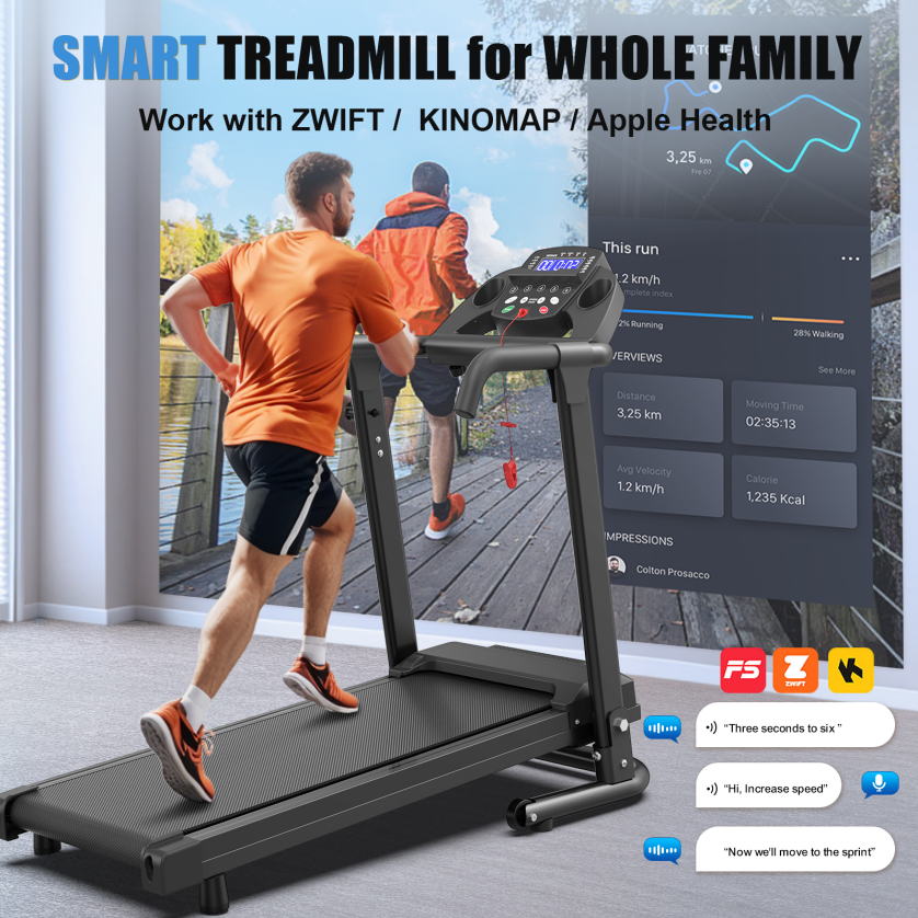 Foldable Treadmill Q30-5 with LED Display and 300lbs Capacity