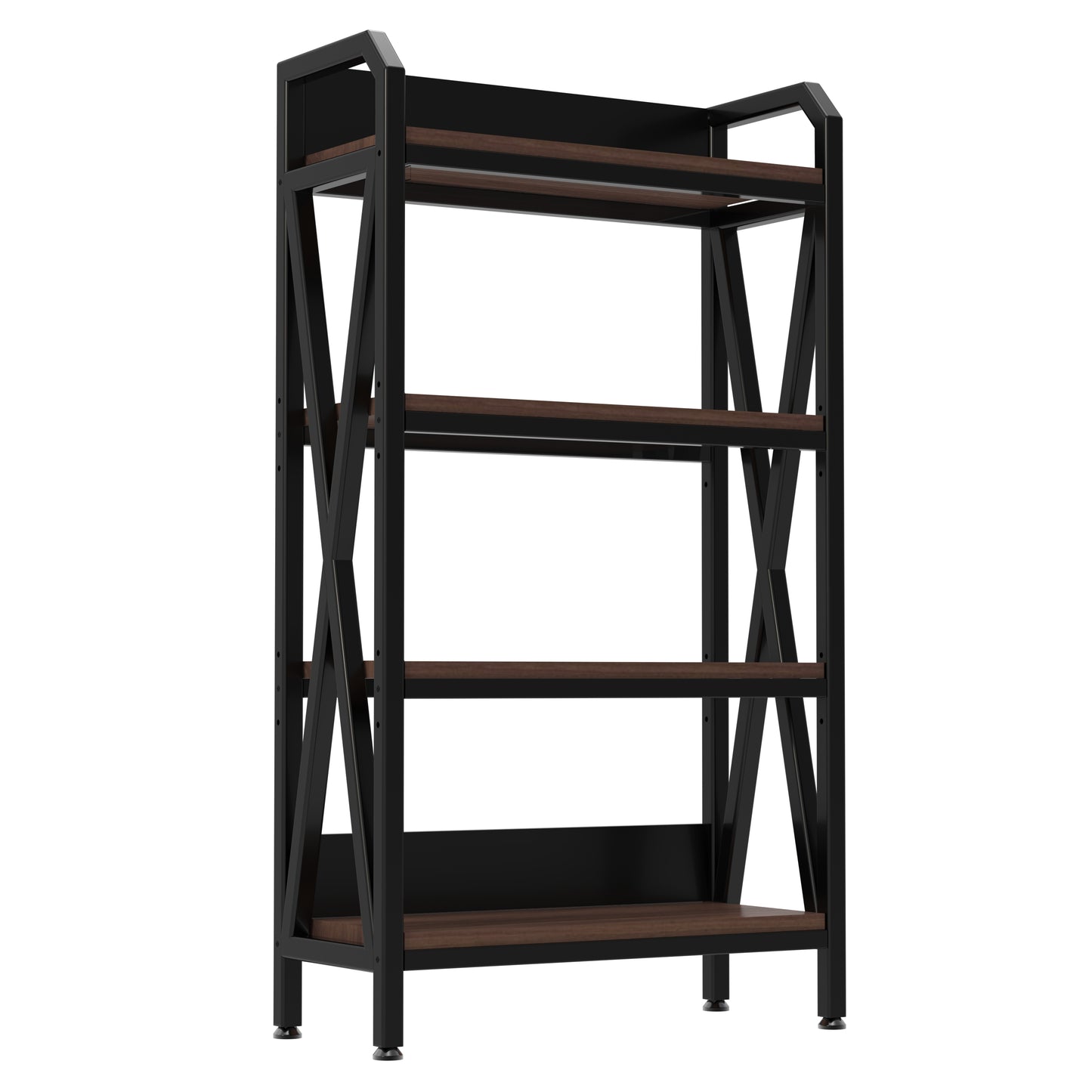 56.3'' Metal and Wooden Bakers Rack - 4-Level Kitchen Storage