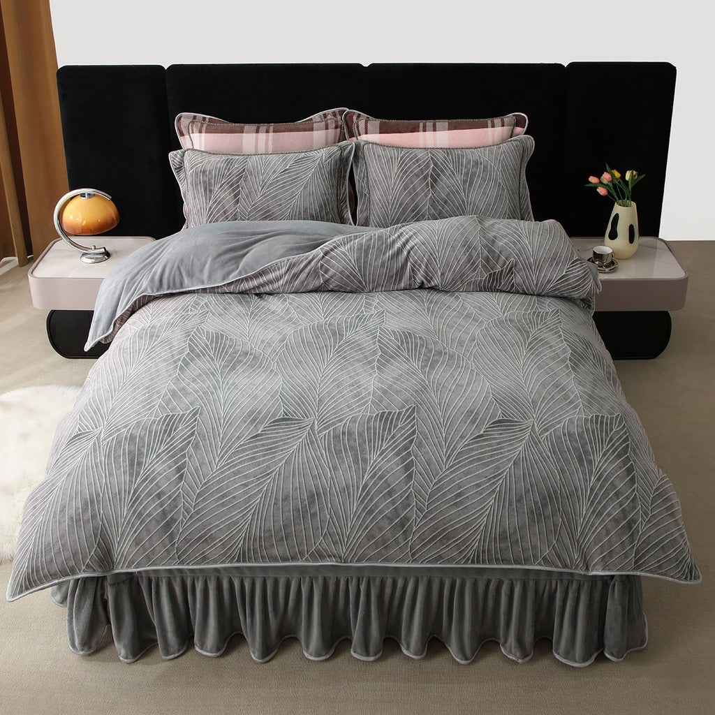 Milk Fiber Bedding Set - Four-Piece Modern Bedroom Linen