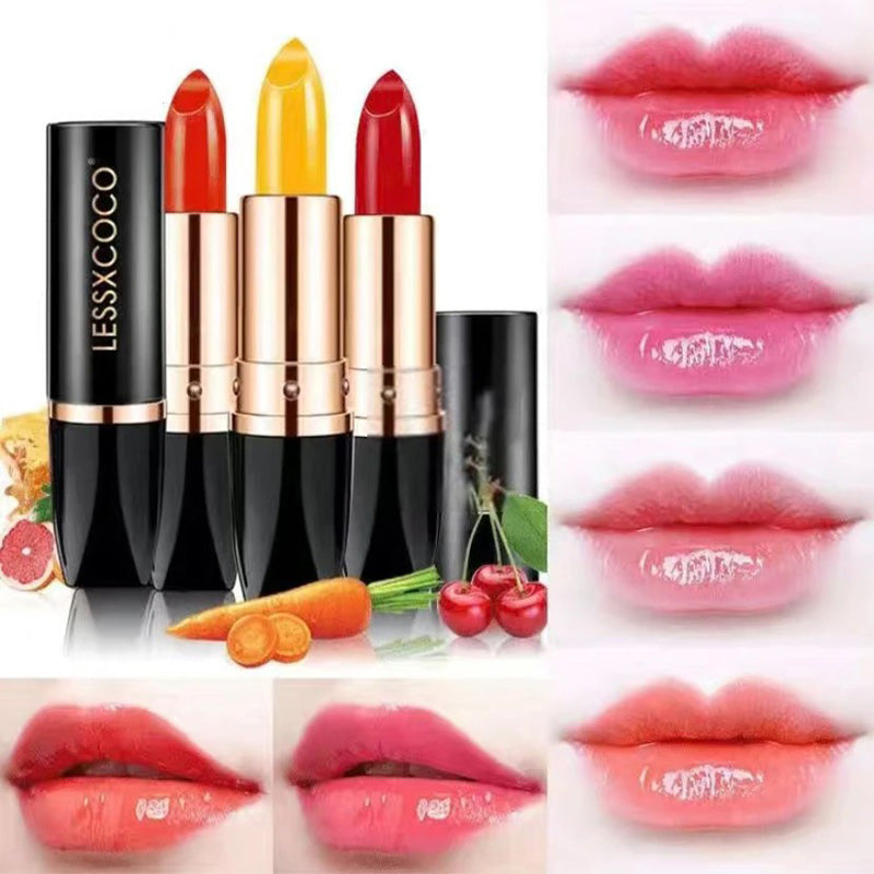 3-Piece Color-Changing Lipstick Set, pH Sensitive Moisturizing Lip Balm Gift