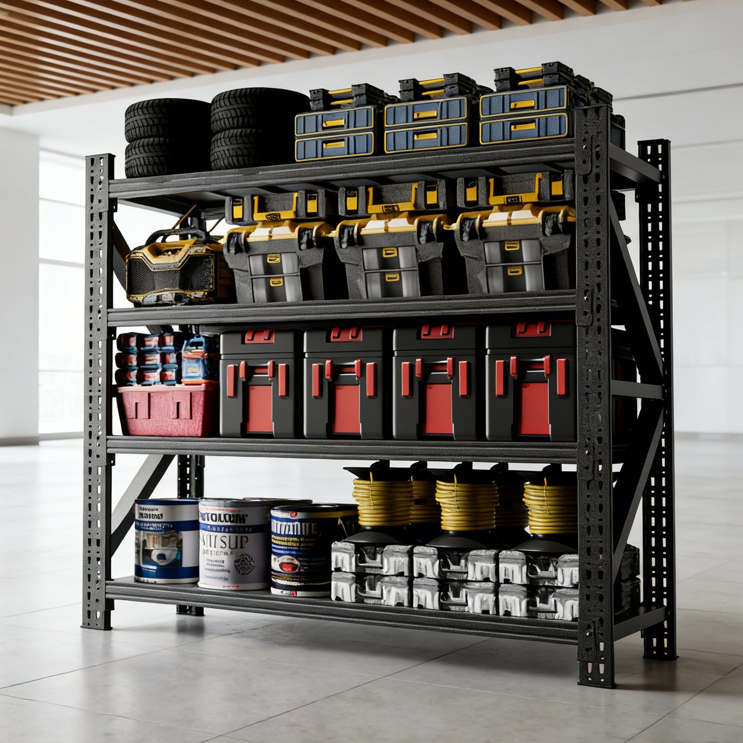 5000 Lbs Heavy Duty Garage Shelving, 4-Shelf Adjustable Metal Storage