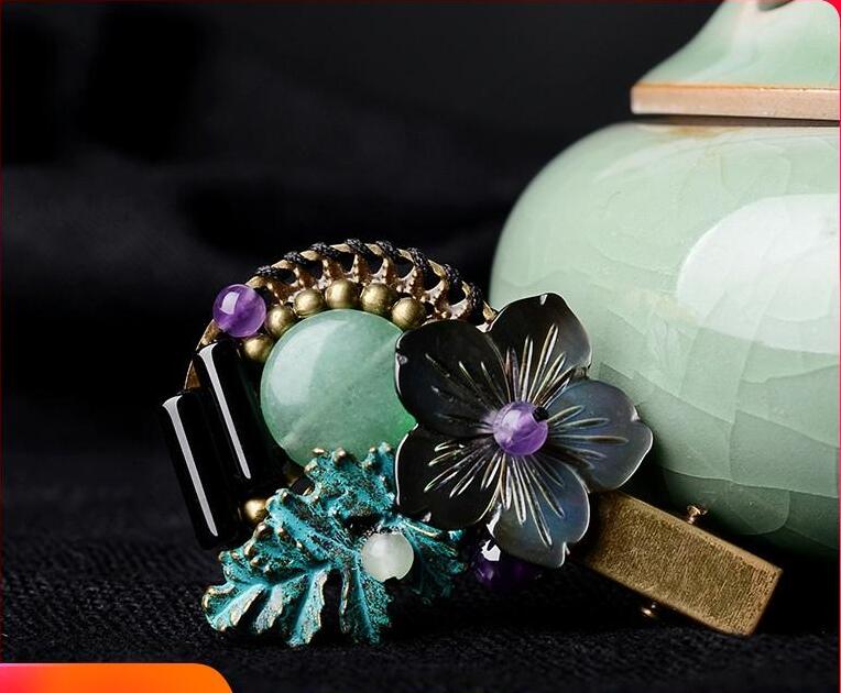 Shell Flower Hairpin - Retro Accessory