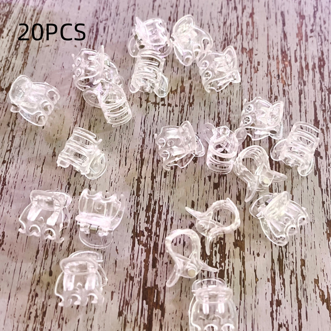 Mini Hair Claw Clips - Solid Color Plastic Hair Accessories for Kids & Adults