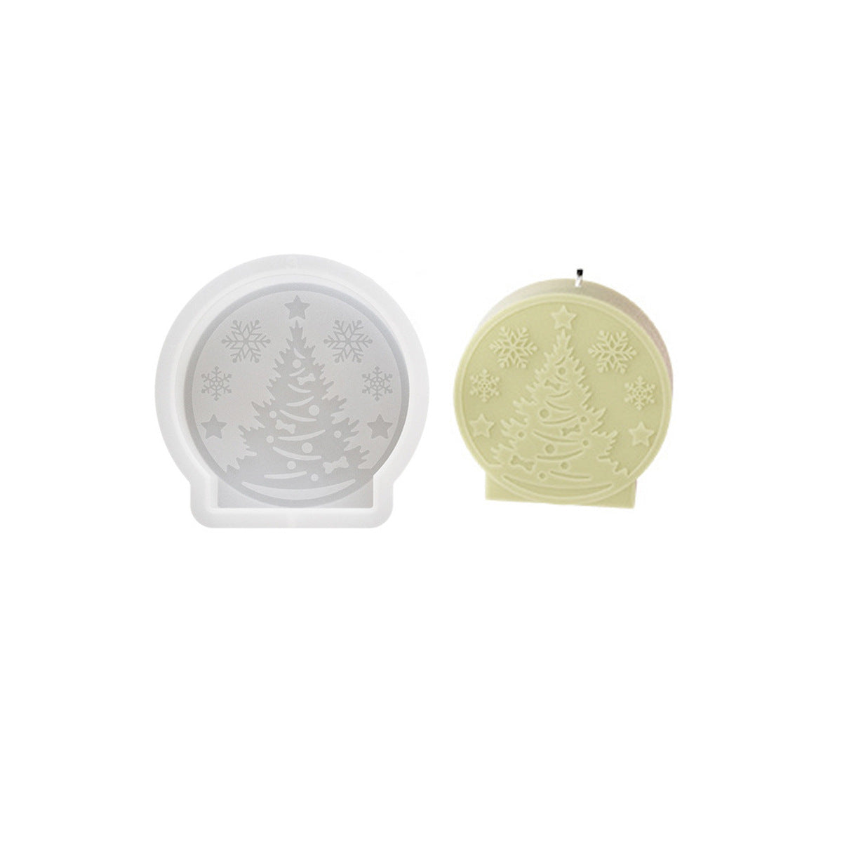 Round Snowman Candle Mold Silicone for Candle Making & Decorations
