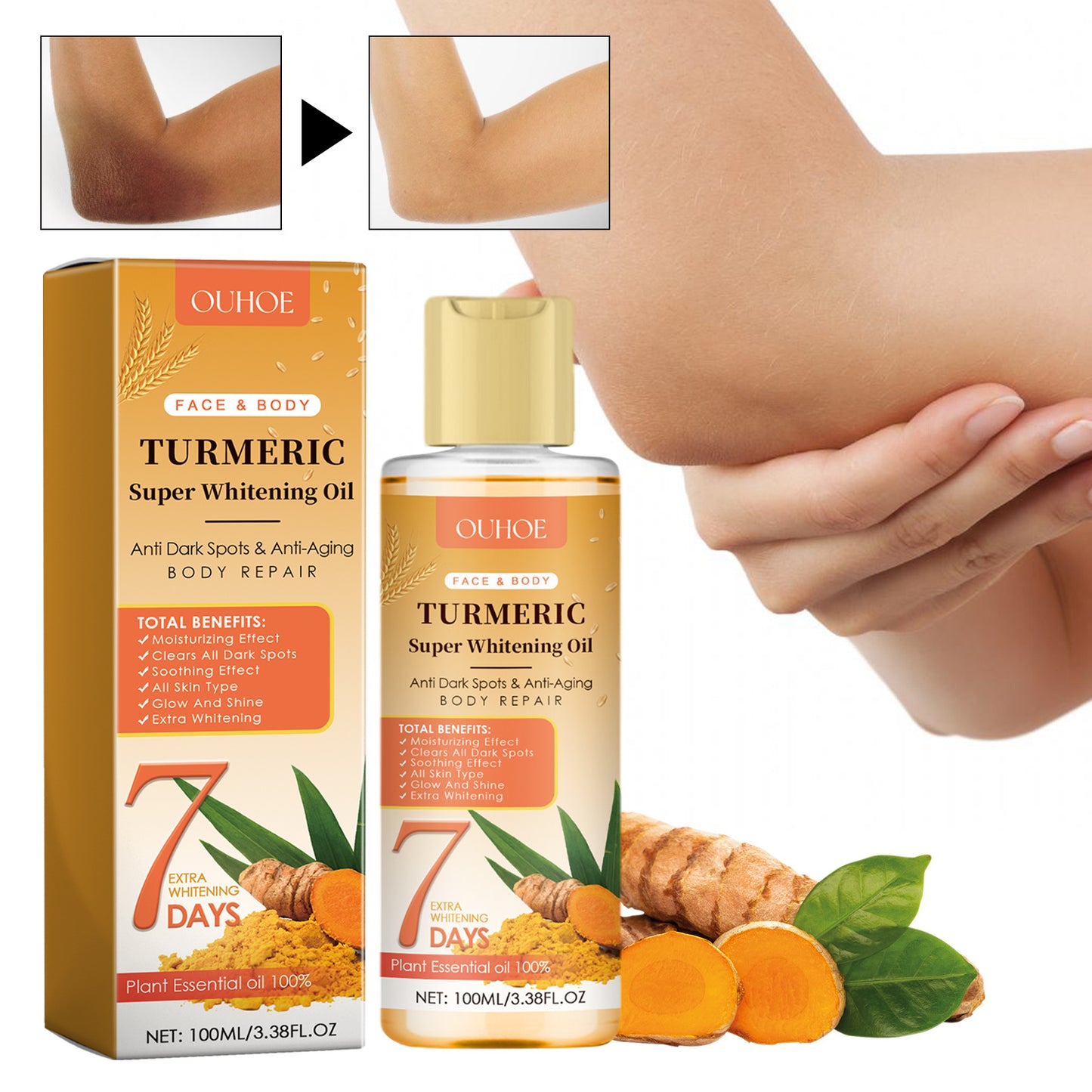 Turmeric Whitening Skin Oil for Skin Repair - 100ml Natural Face Oil