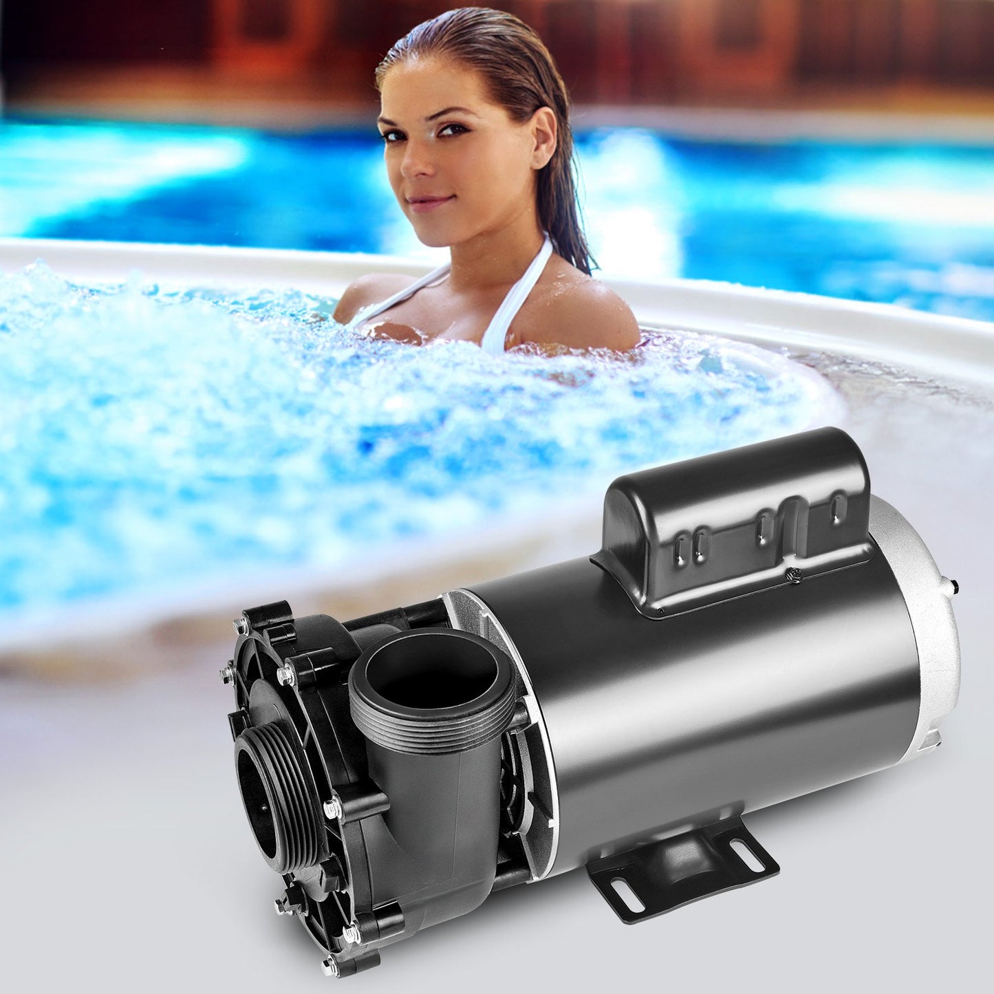 High-Speed SPA Pump 2-Speed 4HP 210 GPM for Hot Tubs - 220-240V, 56-Frame