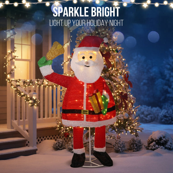 6FT Lighted Santa Claus Decoration with 200 Warm White LEDs