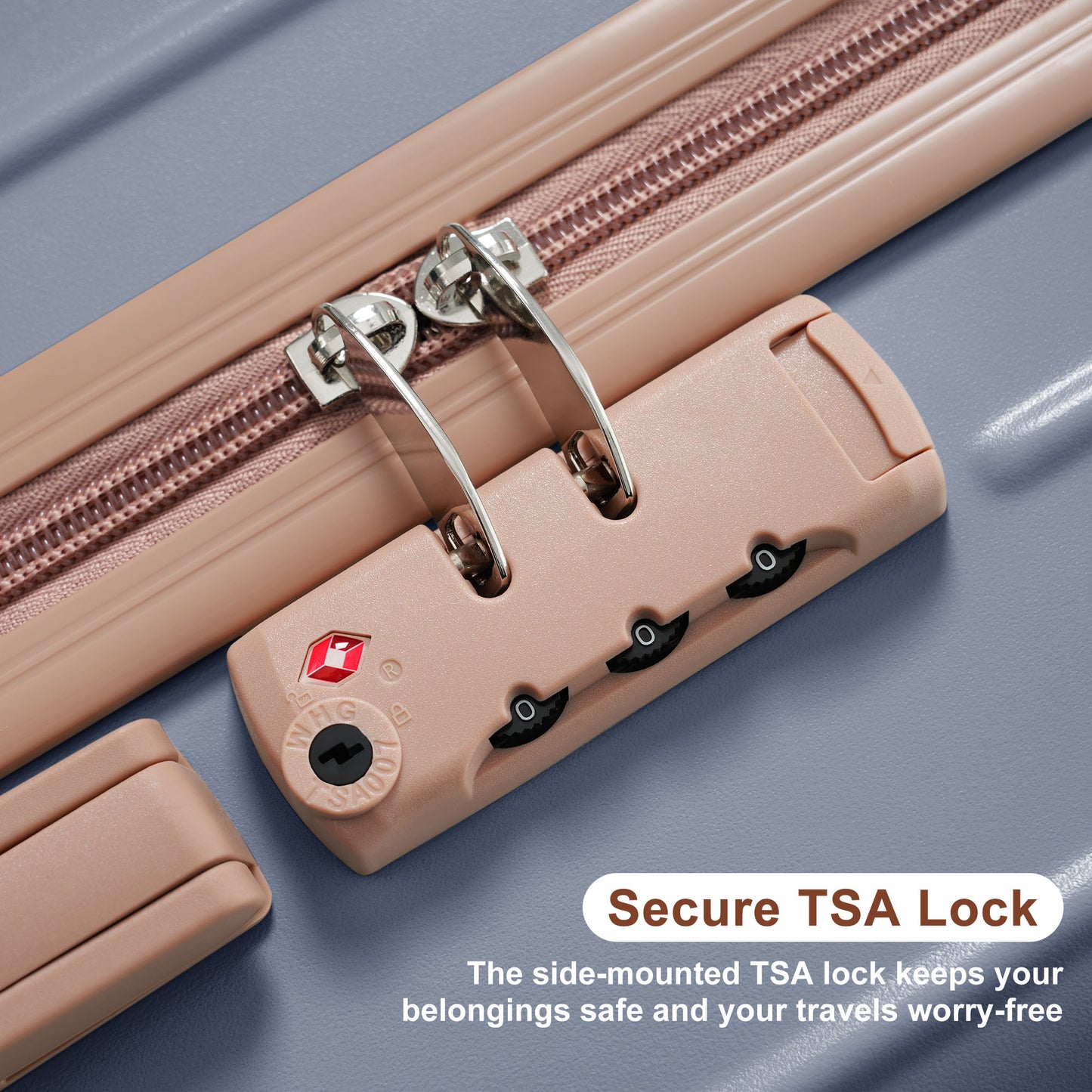 Premium ABS 3-Piece Travel Luggage Set with TSA Locks - Light Blue