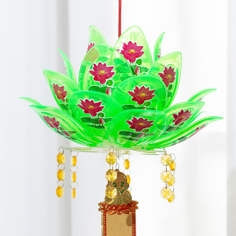 Lotus Lamp Buddha Worship Decorative Lantern for Festivals and Weddings