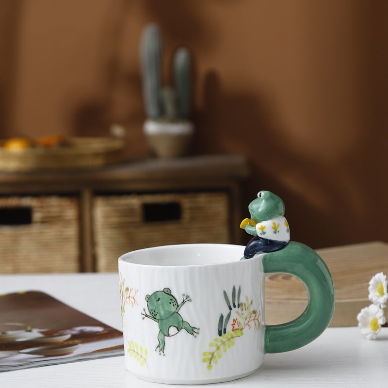 Cute Cartoon Pet Ceramic Mug - Handmade Animal Drinkware for Kitchen