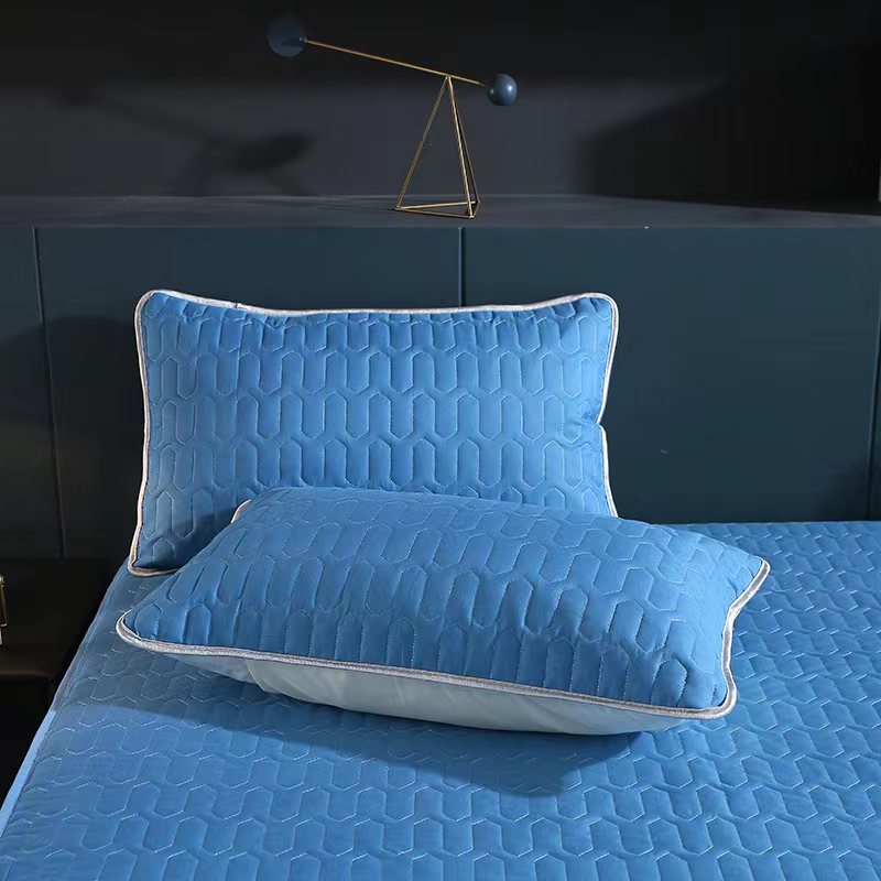 Waterproof Anti-Mite Cotton Pillowcase Pair All-Solid Color Home Textiles